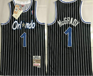 Men's Orlando Magic #1 Tracy McGrady 2003-04 Black Hardwood Classics Soul AU Throwback Jersey