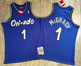 Men's Orlando Magic #1 Tracy McGrady 2003-04 Blue Hardwood Classics Soul AU Throwback Jersey