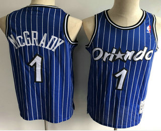 Men's Orlando Magic #1 Tracy McGrady 2003-04 Blue Hardwood Classics Soul Swingman Throwback Jersey