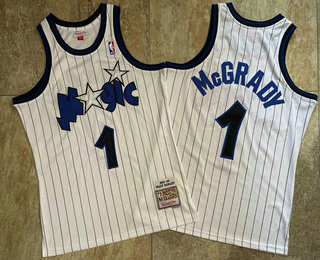 Men's Orlando Magic #1 Tracy McGrady 2003-04 White Hardwood Classics Soul AU Throwback Jersey