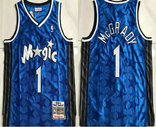Men's Orlando Magic #1 Tracy McGrady Blue 2000-01 Hardwood Classics Soul AU Throwback Jersey