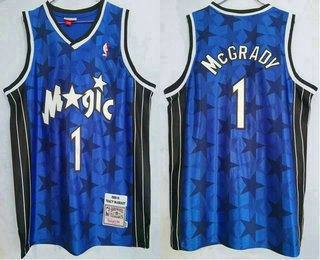 Men's Orlando Magic #1 Tracy McGrady Blue 2000-01 Hardwood Classics Soul Swingman Throwback Jersey