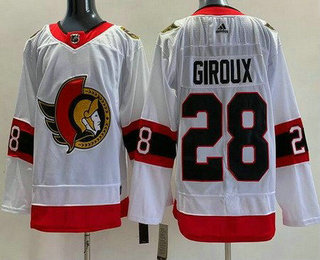 Men's Ottawa Senators #28 Claude Giroux White Authentic Jersey