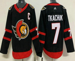 Men's Ottawa Senators #7 Brady Tkachuk Black Authentic Jersey