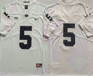 Men's Penn State Nittany Lions #5 DaeSean Hamilton White No Name 2022 Vapor Untouchable Stitched Nike Jersey