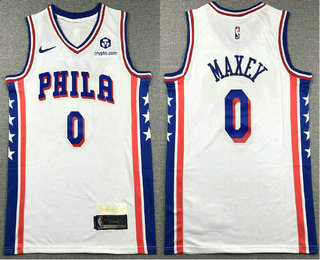 Men's Philadelphia 76ers #0 Tyrese Maxey White Icon Sponsor Swingman Jersey