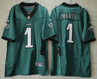 Men's Philadelphia Eagles #1 Jalen Hurts Green 2023 FUSE Vapor Untouchable Stitched Jersey