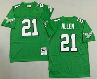 Men's Philadelphia Eagles #21 Eric Allen Kelly Green 1990 Throwback Jersey
