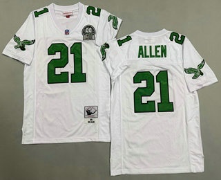 Men's Philadelphia Eagles #21 Eric Allen White 1990 Throwback Jersey