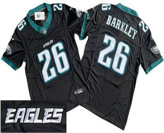 Men's Philadelphia Eagles #26 Saquon Barkley Limited Black New Logo FUSE Vapor Jersey