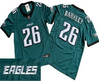 Men's Philadelphia Eagles #26 Saquon Barkley Limited Green New Logo FUSE Vapor Jersey