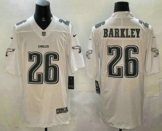 Men's Philadelphia Eagles #26 Saquon Barkley White Vapor Stitched Fashion Limited Jersey