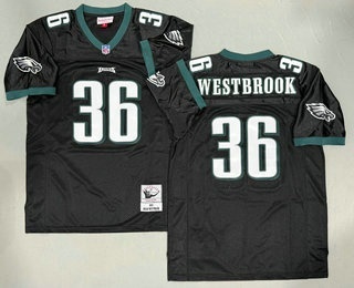 Men's Philadelphia Eagles #36 Brian Westbrook Black 2003 Throwback Jersey