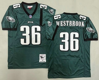 Men's Philadelphia Eagles #36 Brian Westbrook Green 2003 Throwback Jersey