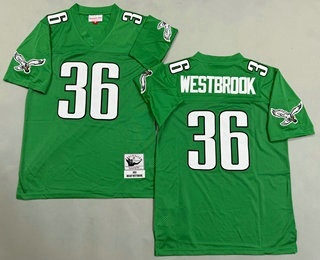 Men's Philadelphia Eagles #36 Brian Westbrook Kelly Green 2003 Throwback Jersey