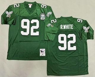 Men's Philadelphia Eagles #92 Reggie White Green 1992 Throwback Jersey