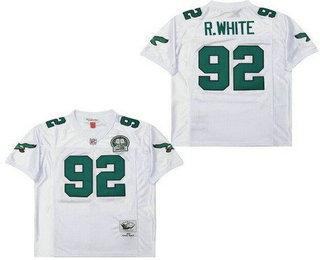 Men's Philadelphia Eagles #92 Reggie White White Throwback Jersey