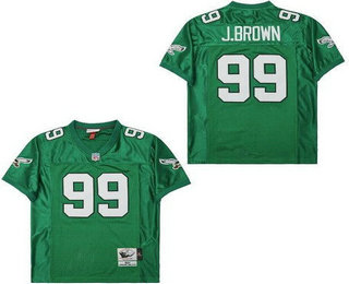 Men's Philadelphia Eagles #99 Jerome Brown Kelly Green 1991 Throwback Jersey