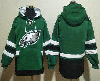 Men's Philadelphia Eagles Blank NEW Green Pocket Stitched NFL Pullover Hoodie