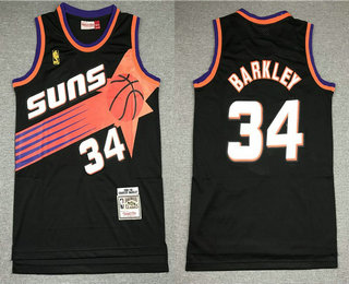Men's Phoenix Suns #34 Charles Barkley Black 1992-93 Hardwood Classics Soul Swingman Throwback Jersey