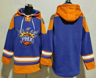 Men's Phoenix Suns Blank Purple Ageless Must Have Lace Up Pullover Hoodie