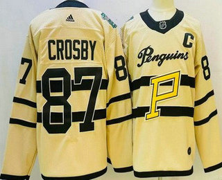 Men's Pittsburgh Penguins #87 Sidney Crosby Cream 2023 Winter Classic Authentic Jersey