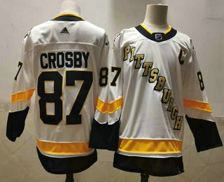 Men's Pittsburgh Penguins #87 Sidney Crosby White Adidas 2020-21 Stitched NHL Jersey