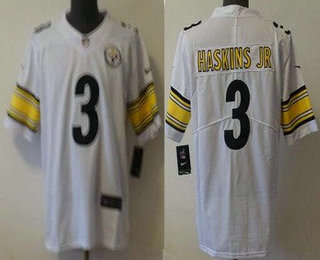Men's Pittsburgh Steelers #3 Dwayne Haskins Jr White 2021 Vapor Untouchable Stitched NFL Nike Limited Jersey