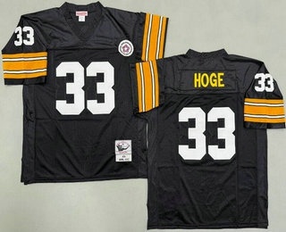 Men's Pittsburgh Steelers #33 Merril Hoge Black 1976 Throwback Jersey