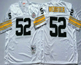 Men's Pittsburgh Steelers #52 Mike Webster White Throwback Jersey by Mitchell & Ness
