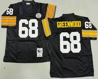 Men's Pittsburgh Steelers #68 LC Greenwood Black 1978 Throwback Jersey