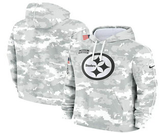 Men's Pittsburgh Steelers 2024 Camo Salute to Service Club Fleece Pullover Hoodie