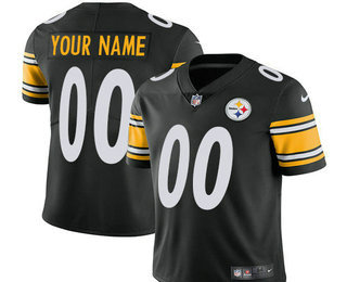 Men's Pittsburgh Steelers Custom Vapor Untouchable Black Team Color NFL Nike Limited Jersey