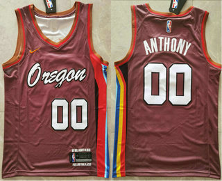 Men's Portland Trail Blazers #0 Damian Lillard Brown Nike 2021 Swingman City Edition Jersey