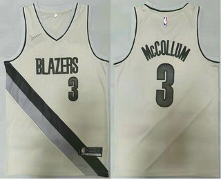 Men's Portland Trail Blazers #3 C.J. McCollum Grey Nike Swingman 2021 Earned Edition Stitched Jersey