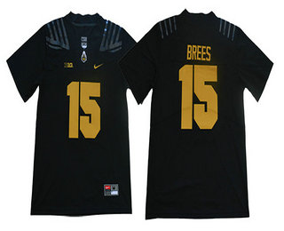 Men's Purdue Boilermakers #15 Drew Brees Black 2017 Vapor Untouchable Stitched Nike NCAA Jersey