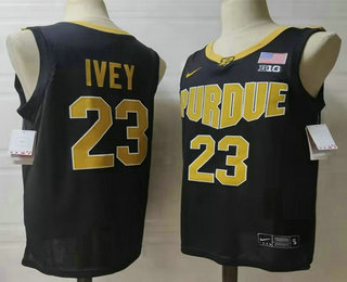 Men's Purdue Boilermakers #23 Jaden Ivey Black College Basketball Jersey
