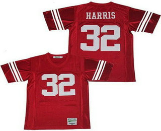 Men's Rancocas Valley Regional High School #32 Franco Harris Red Football Jersey