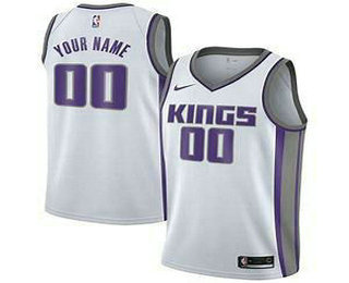Men's Sacramento Kings Nike White Swingman Custom Jersey - Icon Edition