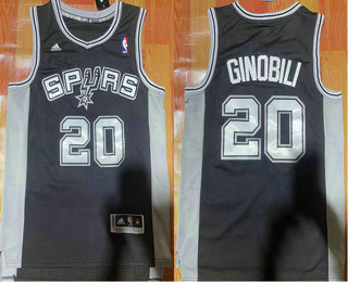 Men's San Antonio Spurs #20 Manu Ginobili Black Revolution 30 Swingman Jersey