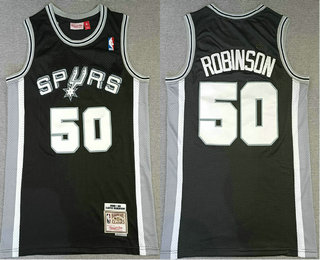 Men's San Antonio Spurs #50 David Robinson Black 1998-99 Hardwood Classics Soul Swingman Throwback Jersey