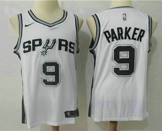 Men's San Antonio Spurs #9 Tony Parker White 2017-2018 Nike Swingman Stitched NBA Jersey