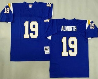 Men's San Diego Chargers #19 Lance Alworth Blue 1963 Throwback Jersey