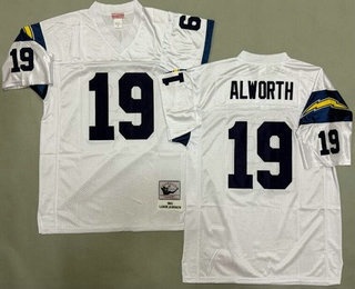 Men's San Diego Chargers #19 Lance Alworth White 1963 Throwback Jersey