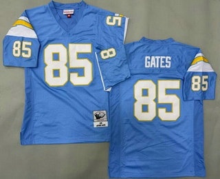 Men's San Diego Chargers #85 Antonio Gates Light Blue Throwback Jersey