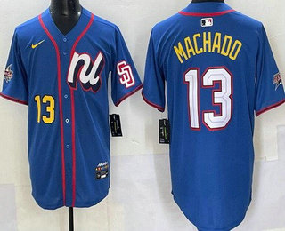 Men's San Diego Padres #13 Manny Machado Blue 2025 All Star Limited Jersey