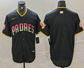 Men's San Diego Padres Blank Black Cool Base Stitched Baseball Jersey