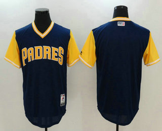 Men's San Diego Padres Majestic Navy 2017 Little League World Series Players Weekend Stitched Nickname Team Jersey