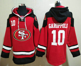Men's San Francisco 49ers #10 Jimmy Garoppolo Red Team Color 2014 NFL Hoodie
