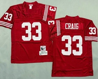 Men's San Francisco 49ers #33 Roger Craig Red Throwback Jersey